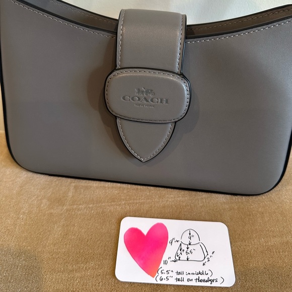 COACH Eliza women’s leather shoulder purse in Charcoal - Picture 7 of 12